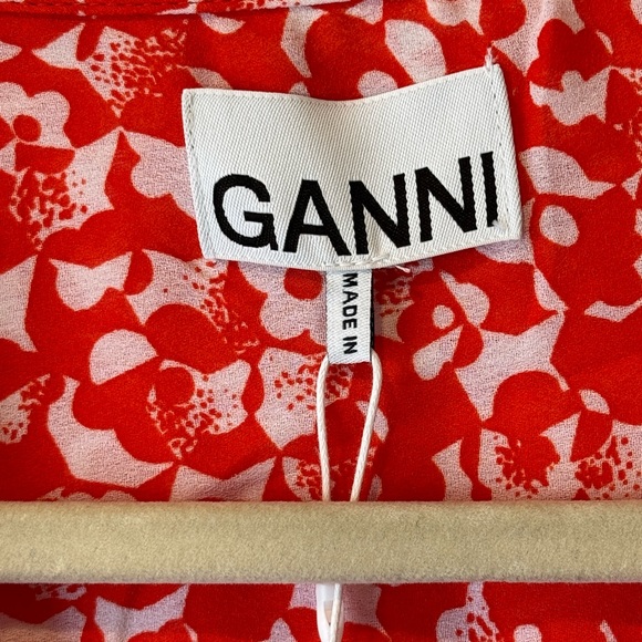 GANNI Abstract Floral Midi Dress sz 38 | sz 6 NWT - Picture 11 of 15